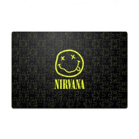 Пазл магнитный 126 элементов с принтом Nirvana 1 в Рязани, полимерный материал с магнитным слоем | 126 деталей, размер изделия —  180*270 мм | Тематика изображения на принте: cobain | kurt | kurt cobain | nirvana | rock | smile | гитара | кобейн | курт | курт кобейн | нирвана | рок