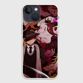 Чехол для iPhone 13 mini с принтом danganronpa perso в Рязани,  |  | anime | bear | black  white | danganronpa | danganronpa monokid | kurokuma | monokuma | monotaro | rabbit | school | shirokuma | аниме | главарь | монокума | персонажи | чёрно белый | школа