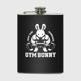 Фляга с принтом GYM BUNNY в Рязани, металлический корпус | емкость 0,22 л, размер 125 х 94 мм. Виниловая наклейка запечатывается полностью | bodybuilding | diet | exercise | fitness | gym | heath | motivation | muscle | phil | training | workout | бодибилдинг | мотивация | спорт | трансформация | фитнес | эстетичный