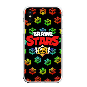 Чехол для iPhone XS Max матовый с принтом Brawl Stars в Рязани, Силикон | Область печати: задняя сторона чехла, без боковых панелей | brawl | brawl st | brawl stars | colt | logo | map | mobo | pattern | poco | shelly | stars | бравл | игра | игры | карта | кольт | лого | мобильные игры | патерн | паттерн | поко | старс | шелли