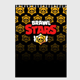 Скетчбук с принтом BRAWL STARS в Рязани, 100% бумага
 | 48 листов, плотность листов — 100 г/м2, плотность картонной обложки — 250 г/м2. Листы скреплены сверху удобной пружинной спиралью | android | brawl stars | games | mobile game | stars | игры | мобильные игры