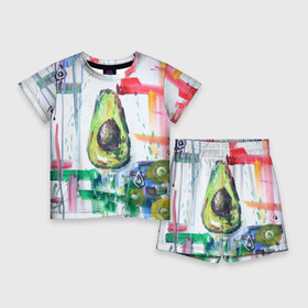 Детский костюм с шортами 3D с принтом Авокадо авангард в Рязани,  |  | авокадо | веган | девушкам | здоровое питание | здоровье | люблю авокадо | овощи | пп | стильно | сыроед | фрукты