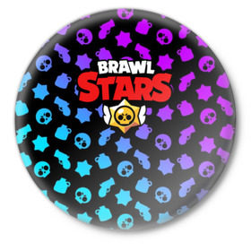 Значок с принтом BRAWL STARS в Рязани,  металл | круглая форма, металлическая застежка в виде булавки | Тематика изображения на принте: 8 bit | 8 бит | bibi | brawl stars | crow | el brown | leon | leon shark | max | mr.p | sally leon | shark | stars | virus | werewolf | акула | биби | вирус | ворон | леон | оборотень | пингвин