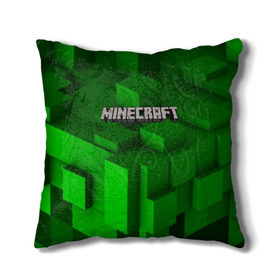 Подушка 3D с принтом MINECRAFT в Рязани, наволочка – 100% полиэстер, наполнитель – холлофайбер (легкий наполнитель, не вызывает аллергию). | состоит из подушки и наволочки. Наволочка на молнии, легко снимается для стирки | blade | blocks | creeper | cubes | game | ken | mine craft | minecraft | mobs | sword | игры | крипер | майн крафт | майнкрафт | моб