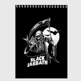 Скетчбук с принтом Black Sabbath в Рязани, 100% бумага
 | 48 листов, плотность листов — 100 г/м2, плотность картонной обложки — 250 г/м2. Листы скреплены сверху удобной пружинной спиралью | black sabbath | hard rock | heavy metal | блэк сабат | группы | метал | музыка | оззи осборн | рок | хард рок | хэви метал