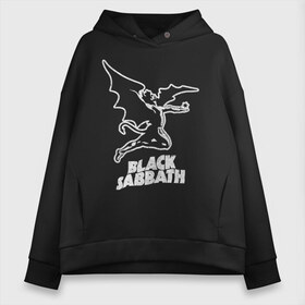 Женское худи Oversize хлопок с принтом Black Sabbath в Рязани, френч-терри — 70% хлопок, 30% полиэстер. Мягкий теплый начес внутри —100% хлопок | боковые карманы, эластичные манжеты и нижняя кромка, капюшон на магнитной кнопке | Тематика изображения на принте: black sabbath | hard rock | heavy metal | блэк сабат | группы | метал | музыка | оззи осборн | рок | хард рок | хэви метал