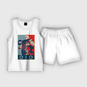 Детская пижама с шортами хлопок с принтом Дио Брандо в Рязани,  |  | Тематика изображения на принте: anime | dio | jojo | manga | аниме | джоджо | дио брандо | манга