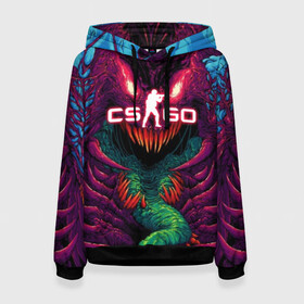 Женская толстовка 3D с принтом CS GO Hyper Beast в Рязани, 100% полиэстер  | двухслойный капюшон со шнурком для регулировки, мягкие манжеты на рукавах и по низу толстовки, спереди карман-кенгуру с мягким внутренним слоем. | 2019 | computer game | counter strike | cs | cs go | csgo | dota | dota2 | game | howl | hyperbeast | warning | автомат | вой | го | игрок | компьютерная игра | контр страйк | контра | кс | оружие | турнир