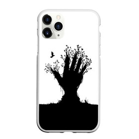 Чехол для iPhone 11 Pro Max матовый с принтом Дерево в Рязани, Силикон |  | bird | branches | ground | hand | leafs | tree | ветки | дерево | земля | листья | птица | рука