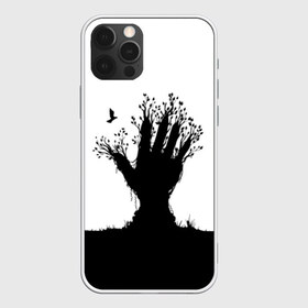 Чехол для iPhone 12 Pro Max с принтом Дерево в Рязани, Силикон |  | bird | branches | ground | hand | leafs | tree | ветки | дерево | земля | листья | птица | рука