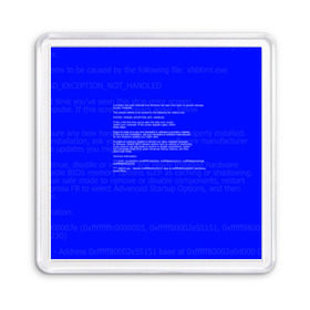Магнит 55*55 с принтом СИНИЙ ЭКРАН СМЕРТИ в Рязани, Пластик | Размер: 65*65 мм; Размер печати: 55*55 мм | anonymus | blue death screen | cod | hack | hacker | it | program | texture | айти | аноним | анонимус | взлом | код | кодинг | программа | программист | текстура | хак | хакер