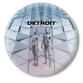 Значок с принтом Detroit: Вecome Human в Рязани,  металл | круглая форма, металлическая застежка в виде булавки | Тематика изображения на принте: 3d | cтать человеком | detroit city | detroit: вecome human | игра | интерактивная | квест | кинематограф | приключения | франция