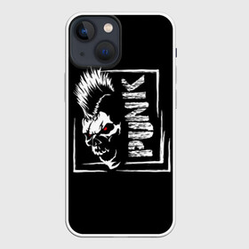 Чехол для iPhone 13 mini с принтом Punk в Рязани,  |  | anarchy | anger | black | emblem | hair | hairstyle | horror | illustration | look | mohawk | punk | red | scar | scary | skull | terrible | white | анархия | белый | взгляд | волосы | злость | иллюстрация | ирокез | красный | панк | прическа | страшный |