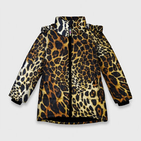 Зимняя куртка для девочек 3D с принтом Шкура леопарда в Рязани, ткань верха — 100% полиэстер; подклад — 100% полиэстер, утеплитель — 100% полиэстер. | длина ниже бедра, удлиненная спинка, воротник стойка и отстегивающийся капюшон. Есть боковые карманы с листочкой на кнопках, утяжки по низу изделия и внутренний карман на молнии. 

Предусмотрены светоотражающий принт на спинке, радужный светоотражающий элемент на пуллере молнии и на резинке для утяжки. | animal | cheeky | dangerous | leopard | nature | pattern | predator | skin | spots | wild | дерзкий | дикий | животное | леопард | опасный | природа | пятна | узор | хищник
