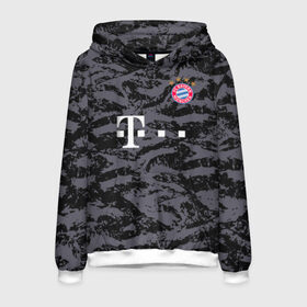 Мужская толстовка 3D с принтом Bayern away gk 18-19 в Рязани, 100% полиэстер | двухслойный капюшон со шнурком для регулировки, мягкие манжеты на рукавах и по низу толстовки, спереди карман-кенгуру с мягким внутренним слоем. | Тематика изображения на принте: bayern | champions league | germany | munchen | бавария | германия | левандовски | лига чемпинов | мюнхен | нойер | рибери | роббен