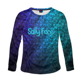 Женский лонгслив 3D с принтом Sally Face (Pattern). в Рязани, 100% полиэстер | длинные рукава, круглый вырез горловины, полуприлегающий силуэт | 2019 | 3d | pattern | sally face | tekstura | абстракция | градиент | игра | лого | логотип | надпись | паттерн | стиль | текстура