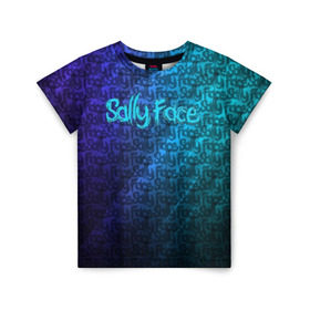 Детская футболка 3D с принтом Sally Face (Pattern). в Рязани, 100% гипоаллергенный полиэфир | прямой крой, круглый вырез горловины, длина до линии бедер, чуть спущенное плечо, ткань немного тянется | 2019 | 3d | pattern | sally face | tekstura | абстракция | градиент | игра | лого | логотип | надпись | паттерн | стиль | текстура