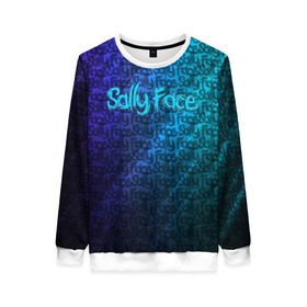 Женский свитшот 3D с принтом Sally Face (Pattern). в Рязани, 100% полиэстер с мягким внутренним слоем | круглый вырез горловины, мягкая резинка на манжетах и поясе, свободная посадка по фигуре | 2019 | 3d | pattern | sally face | tekstura | абстракция | градиент | игра | лого | логотип | надпись | паттерн | стиль | текстура