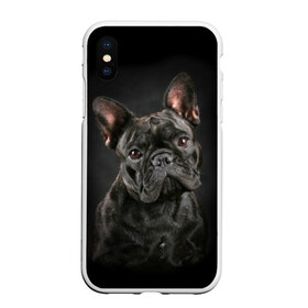 Чехол для iPhone XS Max матовый с принтом Французский бульдог в Рязани, Силикон | Область печати: задняя сторона чехла, без боковых панелей | animal | background | beast | black | breed | bulldog | cool | cute | dog | ears | french | jaw | look | muzzle | portrait | wool | бульдог | взгляд | животное | зверь | милый | пёс | порода | портрет | прикольно | псина | собака | уши | фон | фра