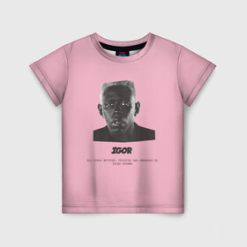 Детская футболка 3D с принтом Tyler, The Creator (IGOR) в Рязани, 100% гипоаллергенный полиэфир | прямой крой, круглый вырез горловины, длина до линии бедер, чуть спущенное плечо, ткань немного тянется | Тематика изображения на принте: bomb | boy | cherry | creator | flower | igor | rap | tayler | the | tyler | альбом | игорь | криэйтор | музыка | реп | рэп | тайлер