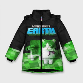 Зимняя куртка для девочек 3D с принтом Minecraft EARTH - Котик в Рязани, ткань верха — 100% полиэстер; подклад — 100% полиэстер, утеплитель — 100% полиэстер. | длина ниже бедра, удлиненная спинка, воротник стойка и отстегивающийся капюшон. Есть боковые карманы с листочкой на кнопках, утяжки по низу изделия и внутренний карман на молнии. 

Предусмотрены светоотражающий принт на спинке, радужный светоотражающий элемент на пуллере молнии и на резинке для утяжки. | Тематика изображения на принте: craft | creeper | earth | game | green | logo | mine | minecraft | mobile | online | world | зеленый | земля | зомби | игра | крипер | лого | майкрафт | майнкрафт | мир | мобайл | онлайн | планета | синий | текстура