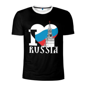 Мужская футболка 3D спортивная с принтом Я люблю Россию в Рязани, 100% полиэстер с улучшенными характеристиками | приталенный силуэт, круглая горловина, широкие плечи, сужается к линии бедра | black | blue | clock | flag | heart | homeland | kremlin | moscow | patriot | patriotism | red | red square | russia | slogan | text | tower | white | башня | белый | красная площадь | красный | кремль | лозунг | москва | патриот | патриотизм | родина | р