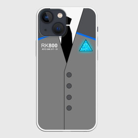 Чехол для iPhone 13 mini с принтом RK800 CONNOR в Рязани,  |  | action | ai | android | connor | dbhpk19 | detroit become human | rk 800 | rk 900 | андроиды | детектив | игра | интерактивное кино | кара | коннор | логотип | маркус | роботы | фирменный стиль | экшн