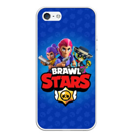 Чехол для iPhone 5/5S матовый с принтом BRAWL STARS в Рязани, Силикон | Область печати: задняя сторона чехла, без боковых панелей | brawl | bull | colt | crow | el primo | game | games | leon | moba | online | penny | poco | shelly | spike | star | stars | wanted | брав | бравл | браво | звезда | звезды | игра | игры | лого | моба | онлайн | старс