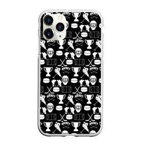 Чехол для iPhone 11 Pro Max матовый с принтом ХОККЕЙ в Рязани, Силикон |  | black and white | hockey | pattern | russia | sport | надписи | паттерн | россия | сборная хоккея | символика | спорт | спортсмен | текстура | хоккей | чемпионат | черно белый | я русский