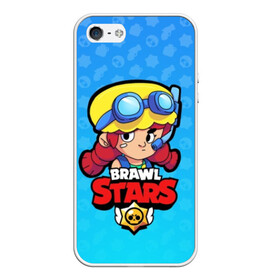 Чехол для iPhone 5/5S матовый с принтом Jessie - BRAWL STARS в Рязани, Силикон | Область печати: задняя сторона чехла, без боковых панелей | brawl | bull | colt | crow | el primo | game | games | jessie | leon | moba | online | penny | poco | shelly | spike | star | stars | wanted | брав | бравл | браво | звезда | звезды | игра | игры | лого | моба | онлайн | старс