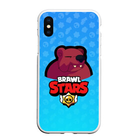 Чехол для iPhone XS Max матовый с принтом Bear - BRAWL STARS в Рязани, Силикон | Область печати: задняя сторона чехла, без боковых панелей | bear | brawl | bull | colt | crow | el primo | game | games | leon | moba | online | penny | poco | shelly | spike | star | stars | wanted | брав | бравл | браво | звезда | звезды | игра | игры | моба | онлайн | старс