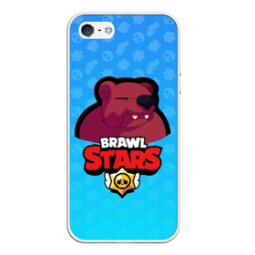 Чехол для iPhone 5/5S матовый с принтом Bear - BRAWL STARS в Рязани, Силикон | Область печати: задняя сторона чехла, без боковых панелей | bear | brawl | bull | colt | crow | el primo | game | games | leon | moba | online | penny | poco | shelly | spike | star | stars | wanted | брав | бравл | браво | звезда | звезды | игра | игры | моба | онлайн | старс