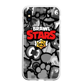 Чехол для iPhone XS Max матовый с принтом BRAWL STARS в Рязани, Силикон | Область печати: задняя сторона чехла, без боковых панелей | brawl | bull | colt | crow | el primo | game | games | leon | moba | online | penny | poco | shelly | spike | star | stars | wanted | брав | бравл | браво | звезда | звезды | игра | игры | лого | моба | онлайн | старс