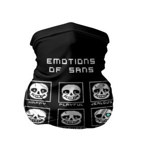 Бандана-труба 3D с принтом Emotions of sans в Рязани, 100% полиэстер, ткань с особыми свойствами — Activecool | плотность 150‒180 г/м2; хорошо тянется, но сохраняет форму | alphys | animation | asriel | comic dub | comic dubs | deltarune | gaming | toriel | undertale | андертеил | история | подземная | фриск | чай тв | чара