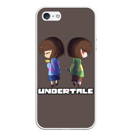 Чехол для iPhone 5/5S матовый с принтом Undertale в Рязани, Силикон | Область печати: задняя сторона чехла, без боковых панелей | Тематика изображения на принте: animation | chara | comic | dub | flowey | frisk | megalovania | papyrus | sans | undertale comic dub | андертейл | папирус | подземная | санс | сказка