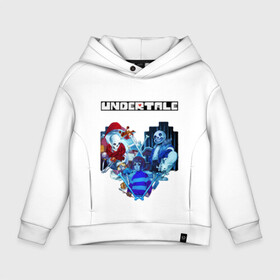 Детское худи Oversize хлопок с принтом UNDERTALE в Рязани, френч-терри — 70% хлопок, 30% полиэстер. Мягкий теплый начес внутри —100% хлопок | боковые карманы, эластичные манжеты и нижняя кромка, капюшон на магнитной кнопке | frisk | game | good jokes | sans | undertale | андертал | андертейл | асгор | дримур | дримурр | игра | игры | кости | логотип | надпись | папирус | подземелье | санс | сердечко | сердце | стрим | ториэль | ужас | флауи | фриск