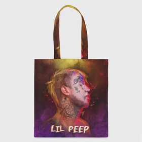 Сумка 3D повседневная с принтом Lil Peep ART в Рязани, 100% полиэстер | Плотность: 200 г/м2; Размер: 34×35 см; Высота лямок: 30 см | 