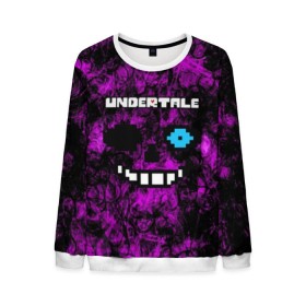 Мужской свитшот 3D с принтом Undertale Sans. в Рязани, 100% полиэстер с мягким внутренним слоем | круглый вырез горловины, мягкая резинка на манжетах и поясе, свободная посадка по фигуре | 3d | pixel | sans | undertale | абстракция | андертейл | без глаз | игра | надпись | пиксель | пикселя | подземная история | текстура