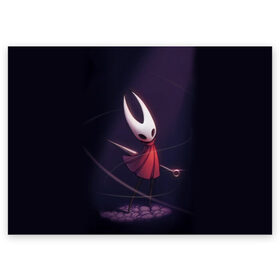 Поздравительная открытка с принтом Hollow Knight в Рязани, 100% бумага | плотность бумаги 280 г/м2, матовая, на обратной стороне линовка и место для марки
 | hollow knight | детская | для детей | игра | компьютерная игра | королевство | рыцарь | темный рыцарь | холлов кнайт | экшен