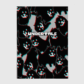 Постер с принтом Undertale (Надоедливый пёс). в Рязани, 100% бумага
 | бумага, плотность 150 мг. Матовая, но за счет высокого коэффициента гладкости имеет небольшой блеск и дает на свету блики, но в отличии от глянцевой бумаги не покрыта лаком | 3d | glitch | pixel | undertale | андертейл | без глаз | глитч | игра | надоедливая собака | надоедливый пес | надпись | пиксель | пикселя | подземная история | текстура