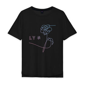 Мужская футболка хлопок Oversize с принтом BTS Love Yourself в Рязани, 100% хлопок | свободный крой, круглый ворот, “спинка” длиннее передней части | bts | bts 2019 | bts hope world скачать | bts love yourself | bts песни | hope world | hope world j hope | hope world скачать | k pop