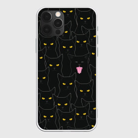 Чехол для iPhone 12 Pro Max с принтом Чёрные коты в Рязани, Силикон |  | black | cat | eyes | halloween | kitten | look | magic | muzzle | mysticism | witch | witchcraft | yellow | ведьма | взгляд | глаза | желтый | колдовство | кот | котёнок | котик | кошачья | магия | мистика | хэллоуин | черный