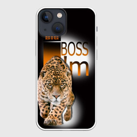 Чехол для iPhone 13 mini с принтом Я Босс Im big boss в Рязани,  |  | big boss | кружка с леопардом
купить | купить футболку boss | купить футболку босс | подарок начальнику | стильная футболка | футболка с леопардом купить | я босс | я начальник