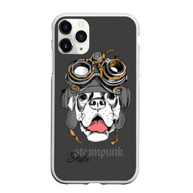 Чехол для iPhone 11 Pro матовый с принтом Steampunk Style в Рязани, Силикон |  | animal | boxer | breed | dog | gray | headset | muzzle | steampunk | style | tank | white | yellow | белый | боксёр | желтый | животное | очки | порода | серый | собака | стиль | стимпанк | танковый | шлемофон