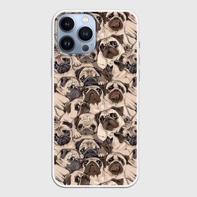 Чехол для iPhone 13 Pro Max с принтом Мопсы в Рязани,  |  | Тематика изображения на принте: animal | attractive face | breed | cute | dog | eyes | funny | look | pug | puppy | взгляд | глаза | животное | забавный | милый | мопс | порода | собака | щенок