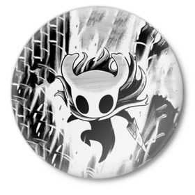 Значок с принтом Hollow Knight в Рязани,  металл | круглая форма, металлическая застежка в виде булавки | hollow knight | детская | для детей | игра | компьютерная игра | королевство | рыцарь | темный рыцарь | холлов кнайт | экшен