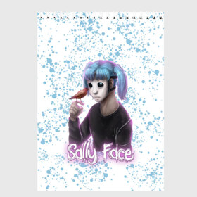 Скетчбук с принтом Sally Face в Рязани, 100% бумага
 | 48 листов, плотность листов — 100 г/м2, плотность картонной обложки — 250 г/м2. Листы скреплены сверху удобной пружинной спиралью | Тематика изображения на принте: game | horror | larry | logo | mask | new | sally face | sf | ангел | боке | волосы | гизмо | девид | девочка | игра | казнь | ларри | лицемер | логотип | мальчик | маска | мрачная | на лице | надпись | призраки | розовый