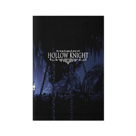 Обложка для паспорта матовая кожа с принтом HOLLOW KNIGHT в Рязани, натуральная матовая кожа | размер 19,3 х 13,7 см; прозрачные пластиковые крепления | 