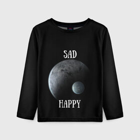 Детский лонгслив 3D с принтом Sad Happy в Рязани, 100% полиэстер | длинные рукава, круглый вырез горловины, полуприлегающий силуэт
 | jesus | rap | грустный | джизус | джизус возрождение | джизус рэпер | джизус ты ювелир | мерч | музыка | реп | рэп | счастливый