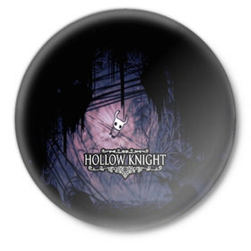 Значок с принтом HOLLOW KNIGHT в Рязани,  металл | круглая форма, металлическая застежка в виде булавки | game | games | hallownest | hollow knight | безымянный рыцарь | бои | враги | заброшенное королевство | игра | исследование | компьютерная игра | насекомые | персонаж | поиск | приключения | секреты